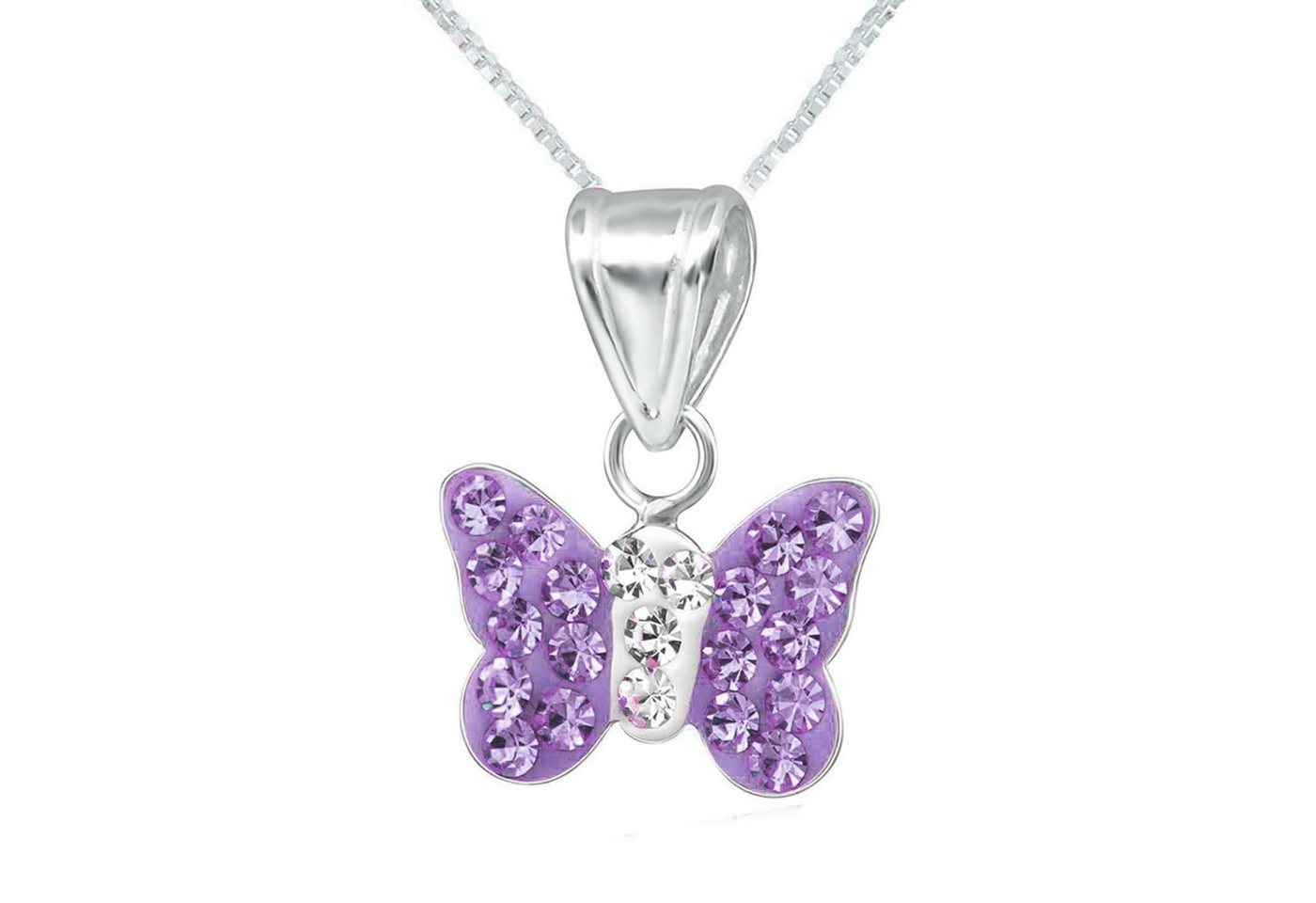 schmuck23 Kettenanhänger Anhänger Kette Schmetterling 925 Silber Kinder Mädchen (Halskette mit Anhänger), Silberanhänger Kettenanhänger Kinderschmuck Halskette von schmuck23