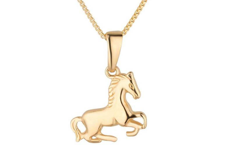 schmuck23 Kettenanhänger Anhänger Pferd Pony 925 Silber gold Kinder Mädchen Damen (Halskette mit Anhänger), Silberanhänger Kettenanhänger Kinderschmuck Halskette von schmuck23