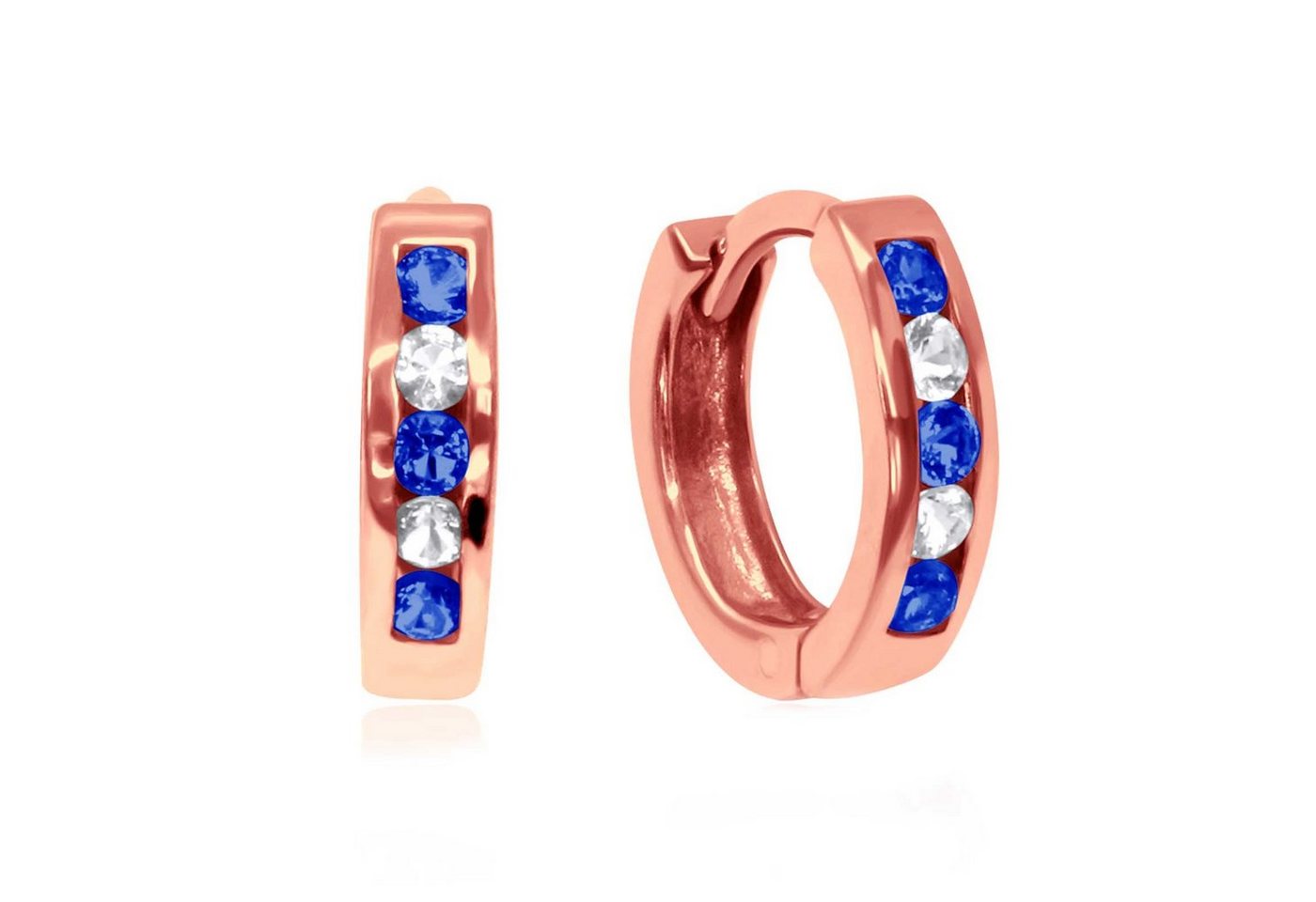 schmuck23 Klappcreolen Feine Ohrringe Creolen 925 Silber Damen Kinder Grösse: 1.2 cm x 0.3 cm, Kinderohrringe von schmuck23