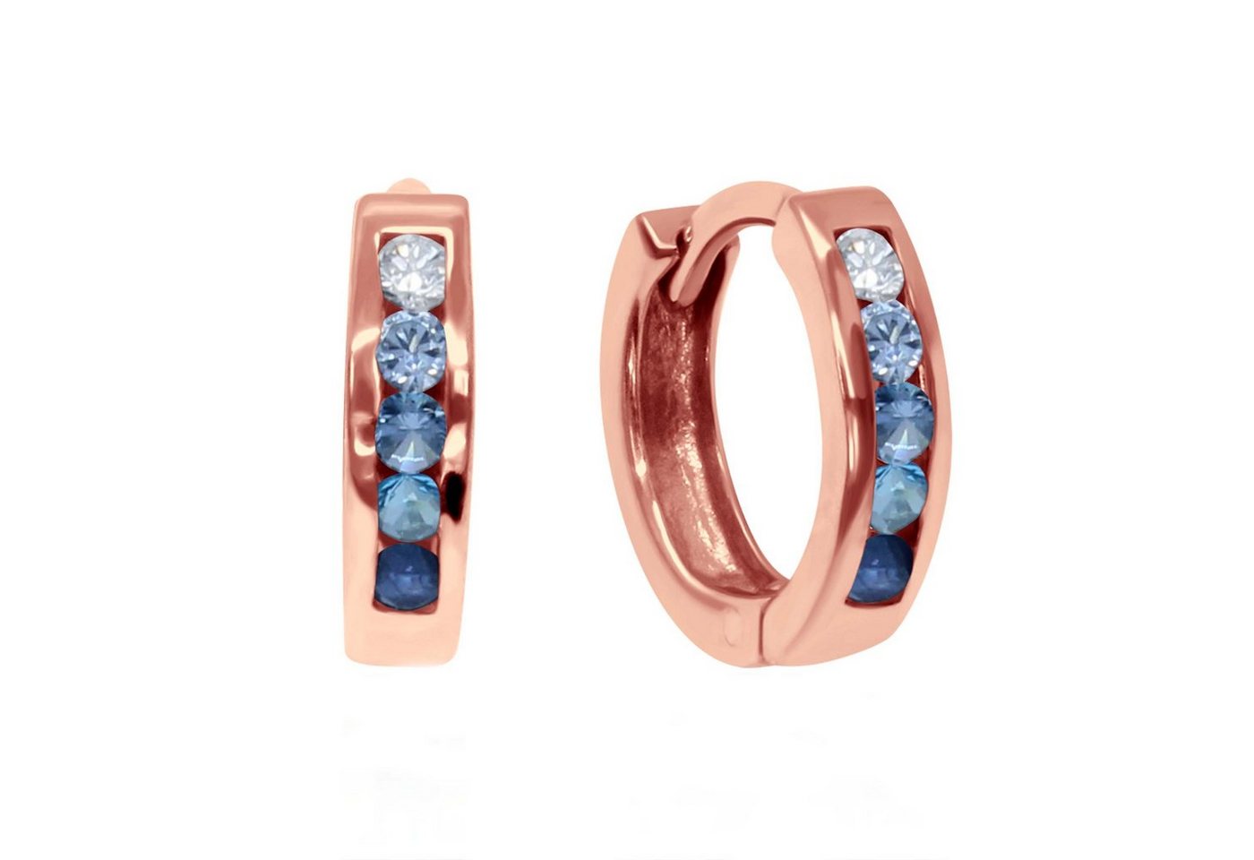 schmuck23 Klappcreolen Feine Ohrringe Creolen 925 Silber Damen Kinder Grösse: 1.2 cm x 0.3 cm, Kinderohrringe von schmuck23