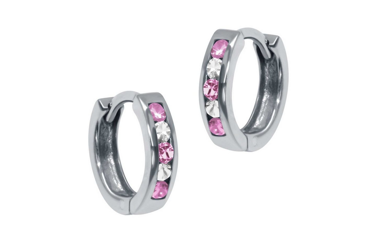 schmuck23 Klappcreolen Feine Ohrringe Creolen 925 Silber Damen Kinder Grösse: 1.2 cm x 0.3 cm, Kinderohrringe von schmuck23