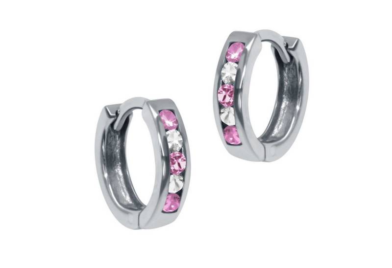 schmuck23 Klappcreolen Feine Ohrringe Creolen 925 Silber Damen Kinder Grösse: 1.2 cm x 0.3 cm, Kinderohrringe von schmuck23