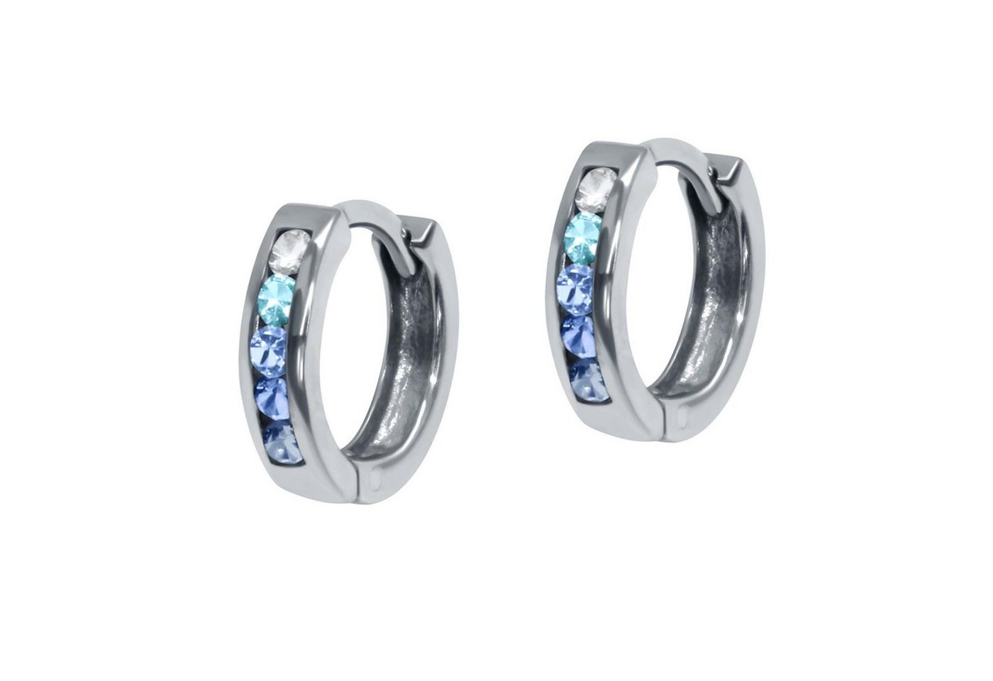 schmuck23 Klappcreolen Feine Ohrringe Creolen 925 Silber Damen Kinder Grösse: 1.2 cm x 0.3 cm, Kinderohrringe von schmuck23