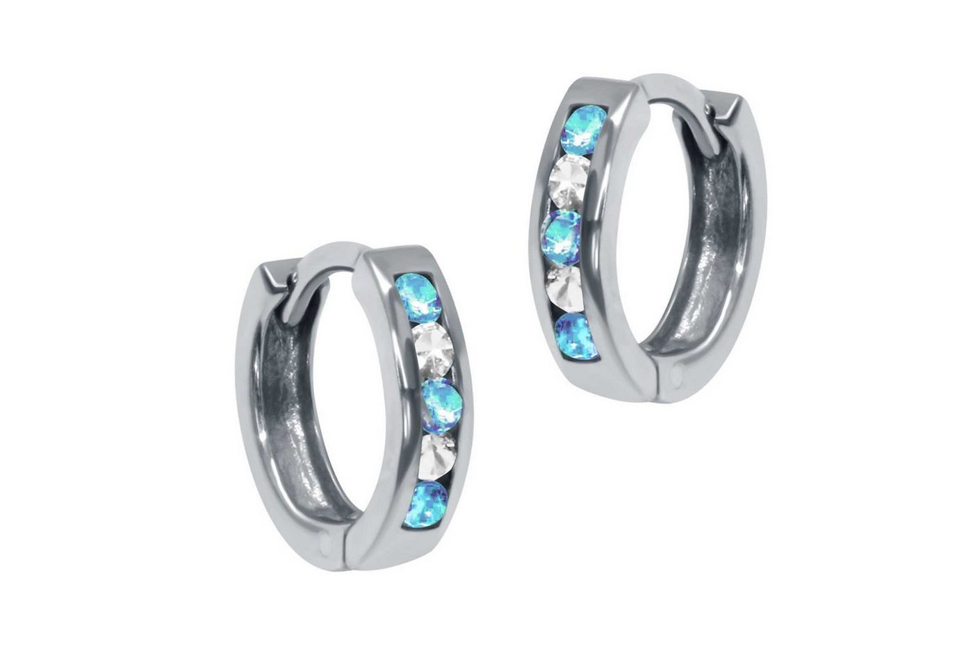 schmuck23 Klappcreolen Feine Ohrringe Creolen 925 Silber Damen Kinder Grösse: 1.2 cm x 0.3 cm, Kinderohrringe von schmuck23