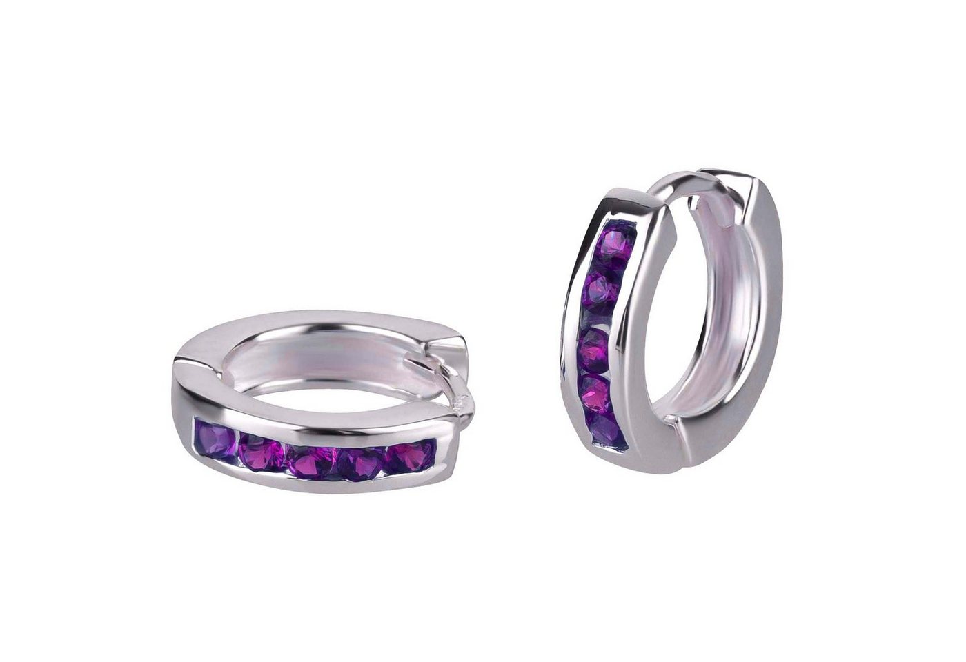 schmuck23 Klappcreolen Feine Ohrringe Creolen 925 Silber Damen Kinder Grösse: 1.2 cm x 0.3 cm, Kinderohrringe von schmuck23