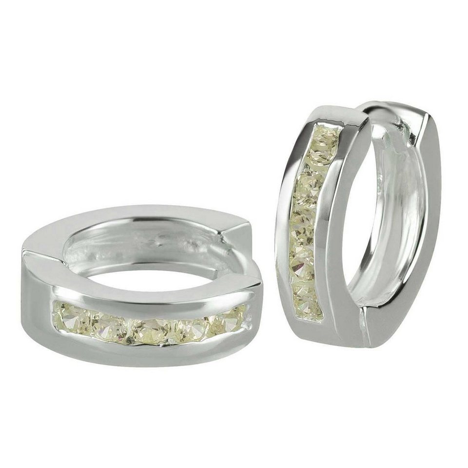 schmuck23 Klappcreolen Feine Ohrringe Creolen 925 Silber Damen Kinder Grösse: 1.2 cm x 0.3 cm, Kinderohrringe von schmuck23