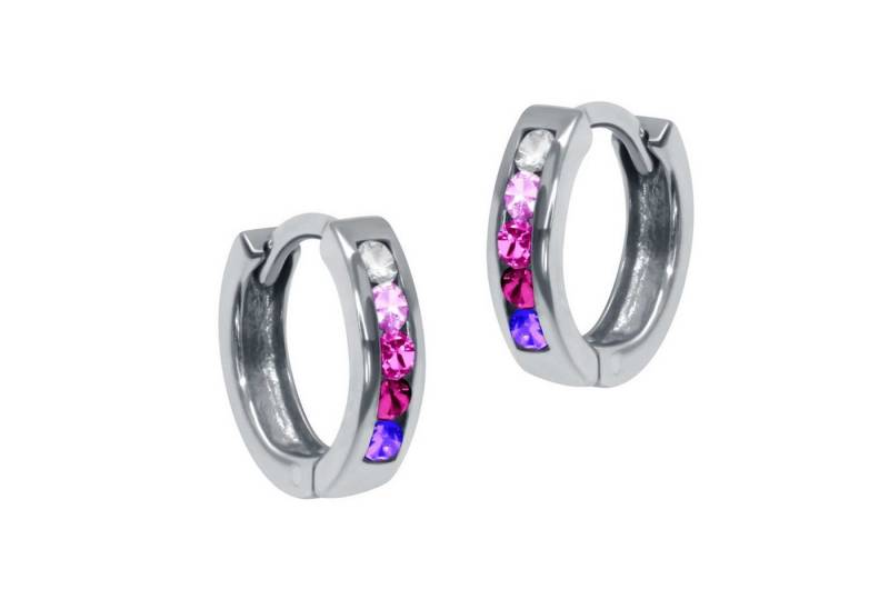 schmuck23 Klappcreolen Feine Ohrringe Creolen 925 Silber Damen Kinder Grösse: 1.2 cm x 0.3 cm, Kinderohrringe von schmuck23