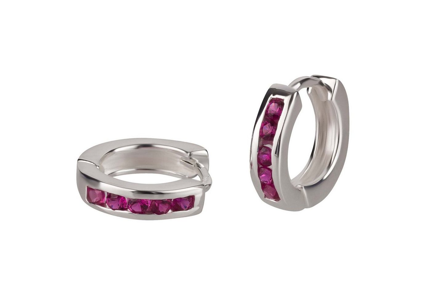 schmuck23 Klappcreolen Feine Ohrringe Creolen 925 Silber Damen Kinder Grösse: 1.2 cm x 0.3 cm, Kinderohrringe von schmuck23