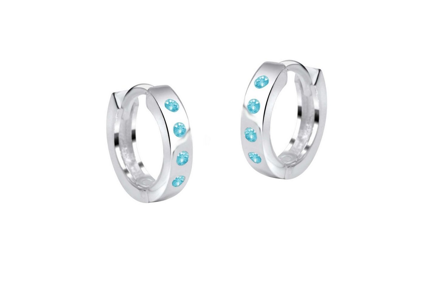 schmuck23 Klappcreolen Feine Ohrringe Creolen 925 Silber Damen Kinder Grösse: 1.2 cm x 0.3 cm, Silberschmuck Kinderschmuck Geschenk von schmuck23