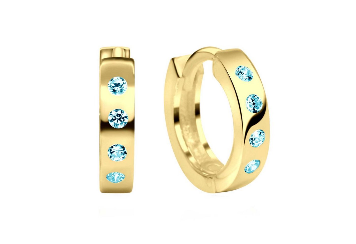 schmuck23 Klappcreolen Feine Ohrringe Creolen 925 Silber Damen Kinder Grösse: 1.2 cm x 0.3 cm, Silberschmuck Kinderschmuck Geschenk von schmuck23