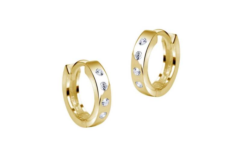 schmuck23 Klappcreolen Feine Ohrringe Creolen 925 Silber Damen Kinder Grösse: 1.2 cm x 0.3 cm, Silberschmuck Kinderschmuck Geschenk von schmuck23