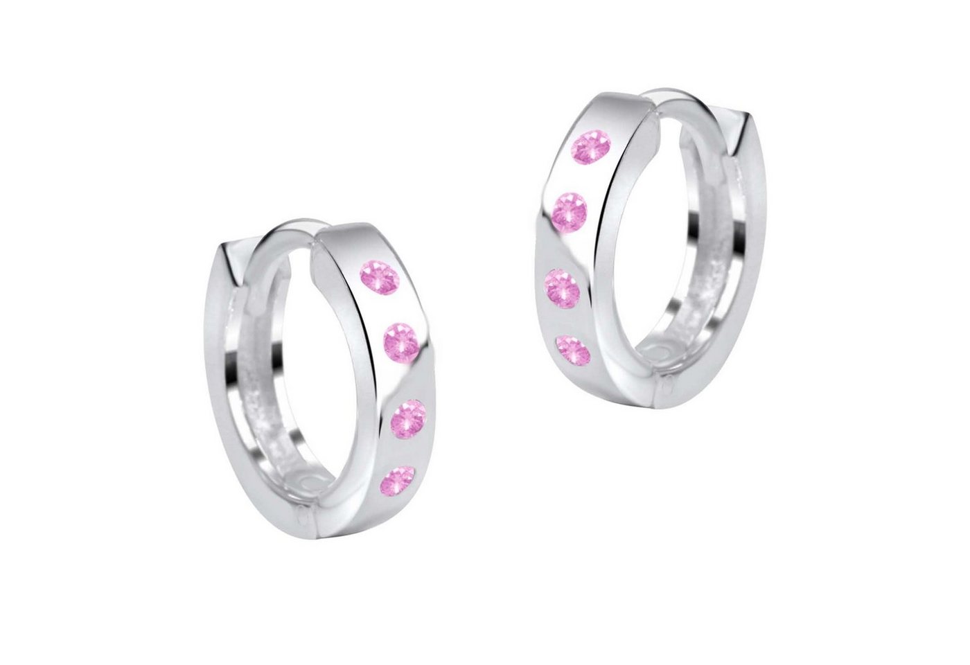 schmuck23 Klappcreolen Feine Ohrringe Creolen 925 Silber Damen Kinder Grösse: 1.2 cm x 0.3 cm, Silberschmuck Kinderschmuck Geschenk von schmuck23