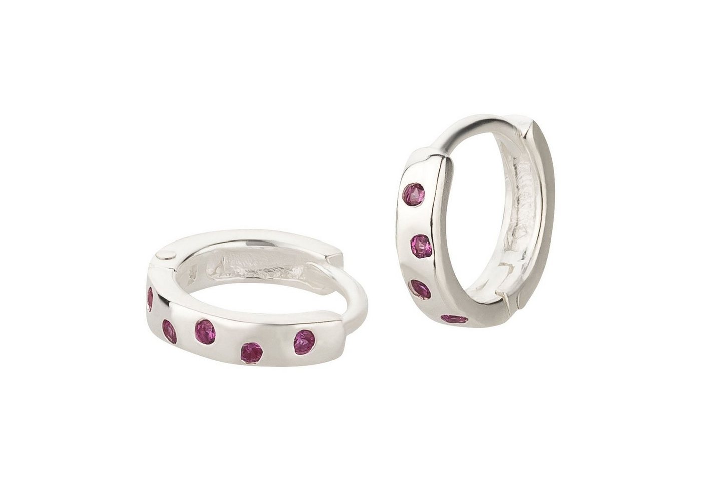 schmuck23 Klappcreolen Ohrringe Creolen 925 Silber Damen Kinder 1,2 cm x 0,3 cm, Silberschmuck Kinderschmuck,Geschenk von schmuck23