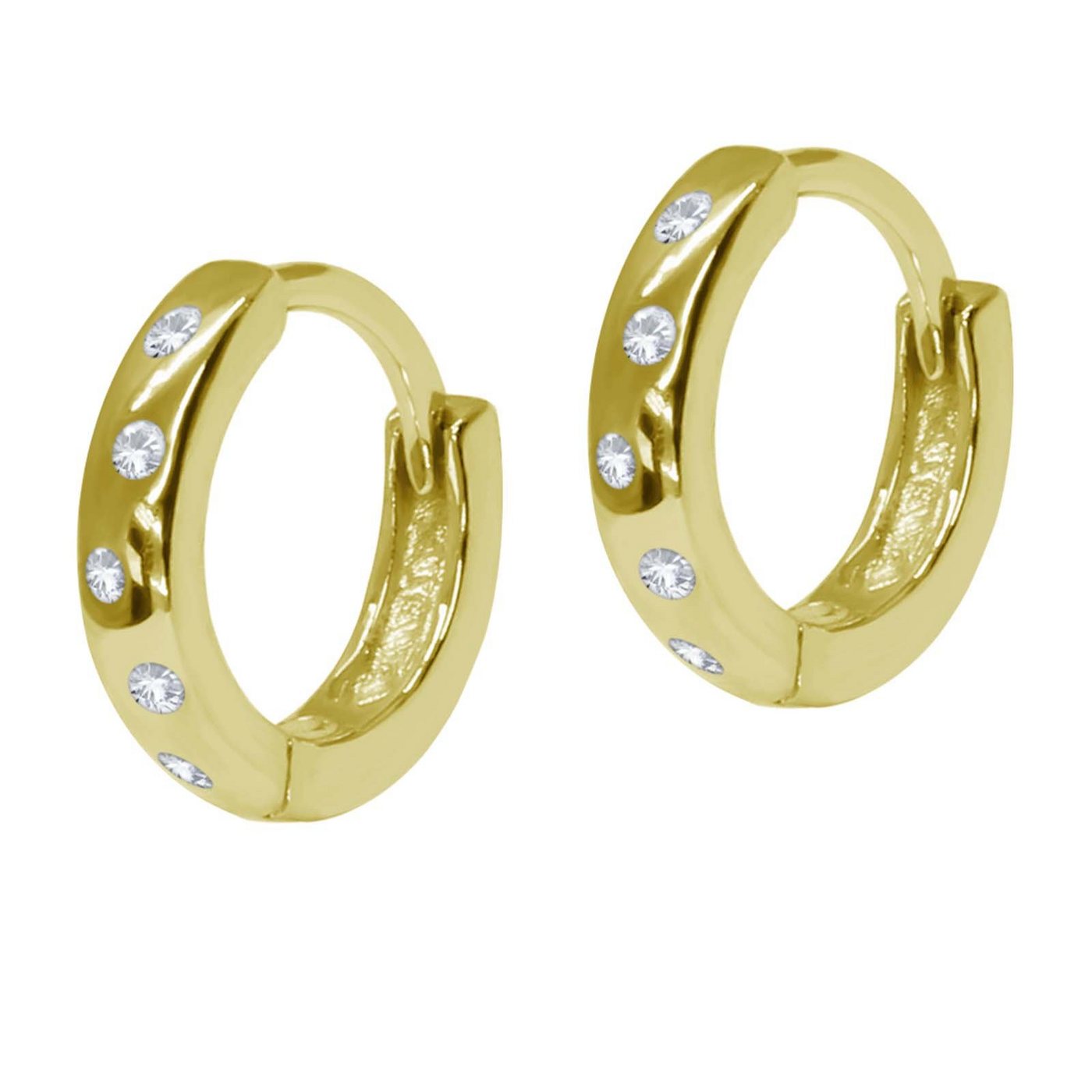 schmuck23 Klappcreolen Ohrringe Creolen 925 Silber Damen Kinder 1,2 cm x 0,3 cm, Silberschmuck Kinderschmuck,Geschenk von schmuck23