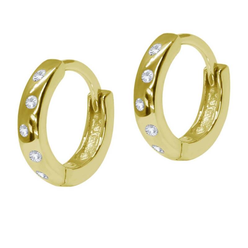 schmuck23 Klappcreolen Ohrringe Creolen 925 Silber Damen Kinder 1,2 cm x 0,3 cm, Silberschmuck Kinderschmuck,Geschenk von schmuck23