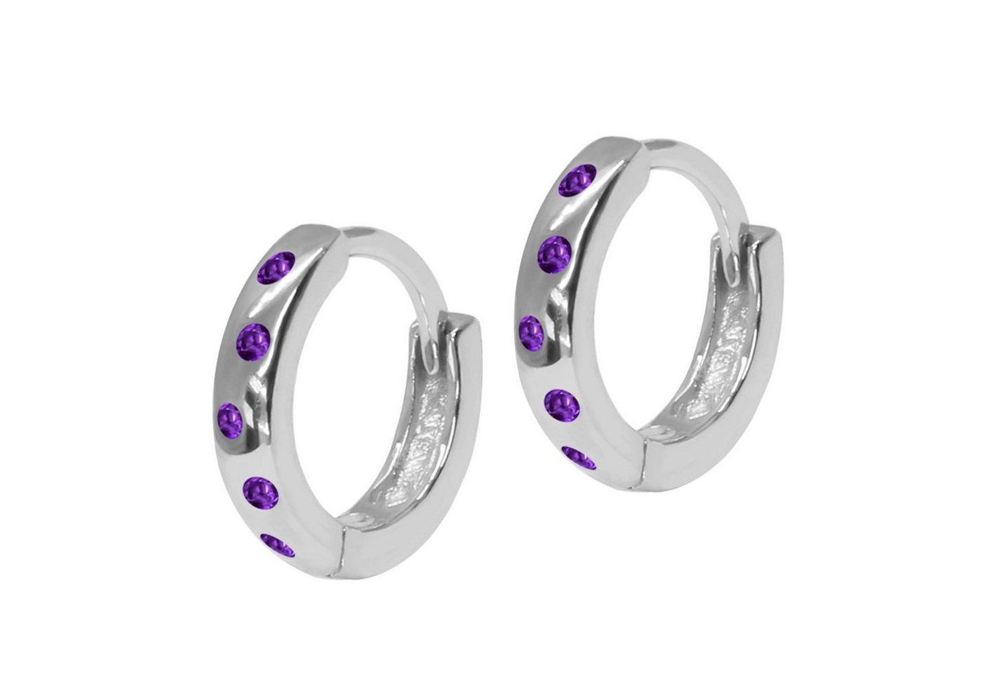 schmuck23 Klappcreolen Ohrringe Creolen 925 Silber Damen Kinder 1,2 cm x 0,3 cm, Silberschmuck Kinderschmuck,Geschenk von schmuck23