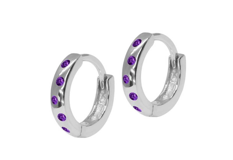 schmuck23 Klappcreolen Ohrringe Creolen 925 Silber Damen Kinder 1,2 cm x 0,3 cm, Silberschmuck Kinderschmuck,Geschenk von schmuck23