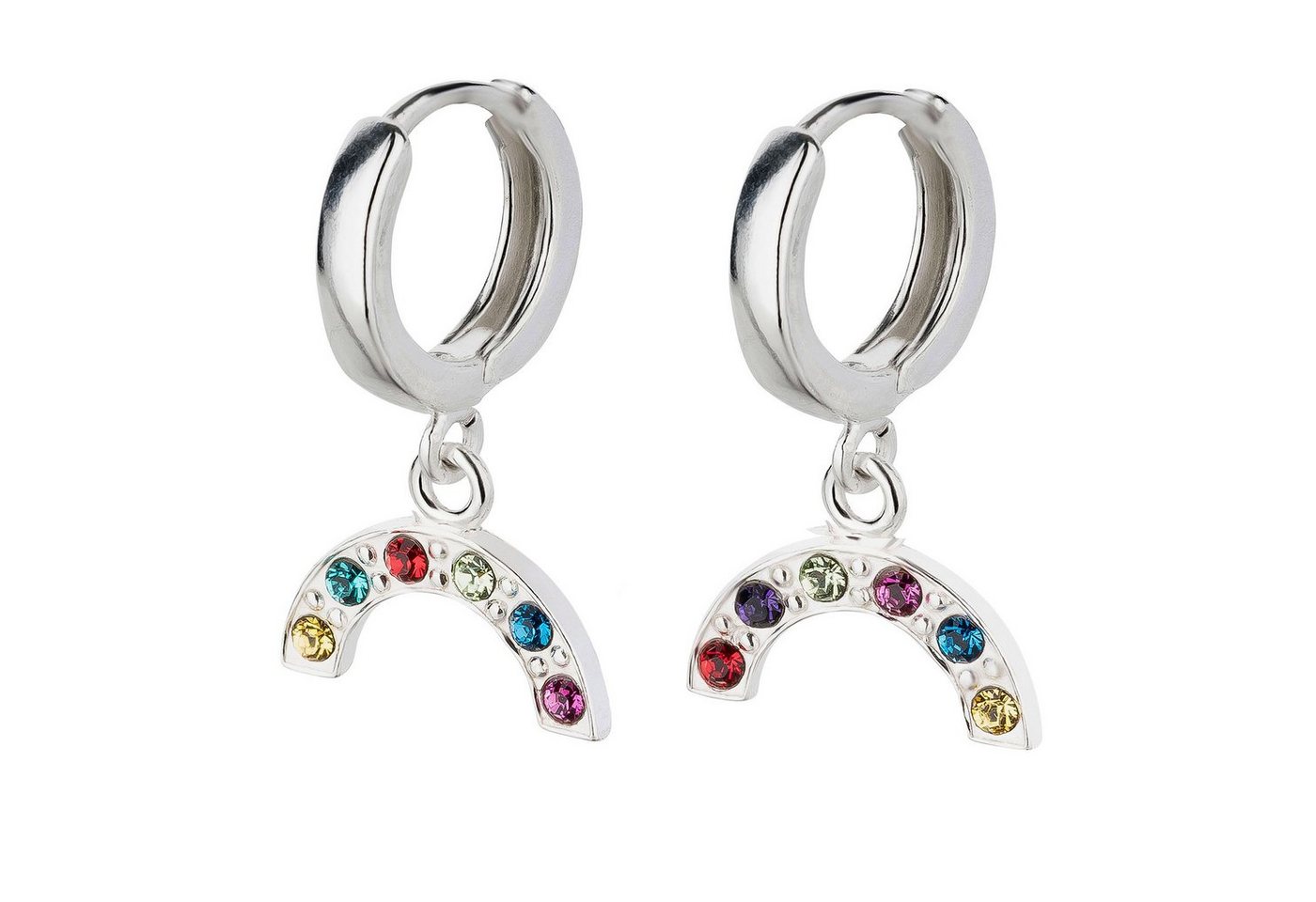 schmuck23 Klappcreolen Ohrringe Creolen Regenbogen 925 Silber, Damen Kinder Mädchen Schmuck von schmuck23