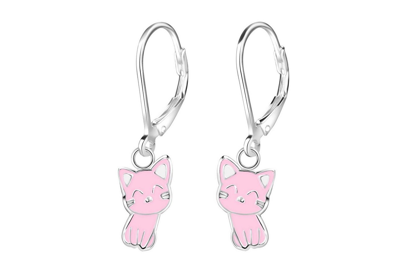 schmuck23 Ohrhänger-Set Kinder Ohrringe Katze 925 Silber Mädchen, Mädchen Kinderschmuck echte Silberohrringe von schmuck23
