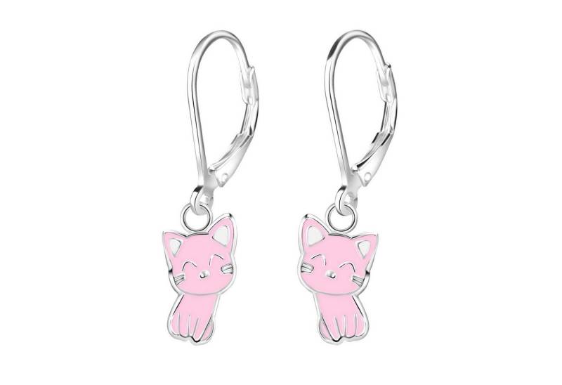 schmuck23 Ohrhänger-Set Kinder Ohrringe Katze 925 Silber Mädchen, Mädchen Kinderschmuck echte Silberohrringe von schmuck23