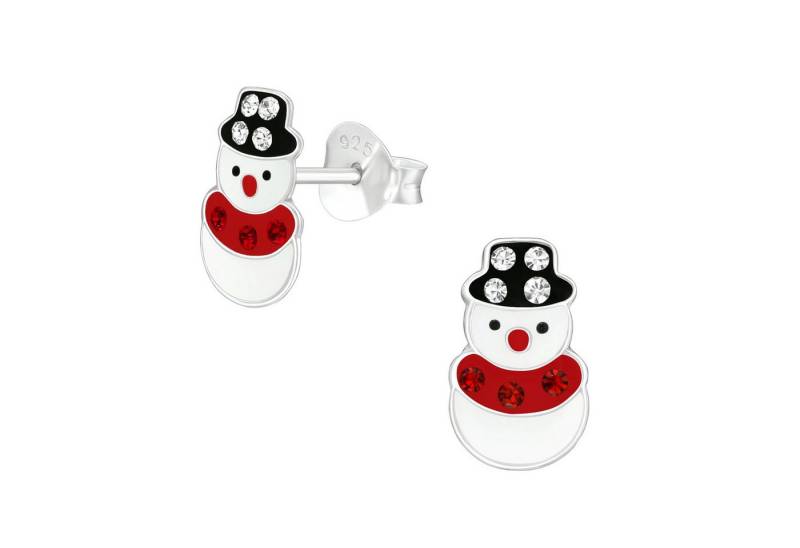 schmuck23 Ohrstecker-Set Ohrringe Schneemann 925 Silber Kinder (Geschenkset aus 1 Paar Ohrringen), für sicheren und sanften Halt mit 2 x Silikonverschluß von schmuck23