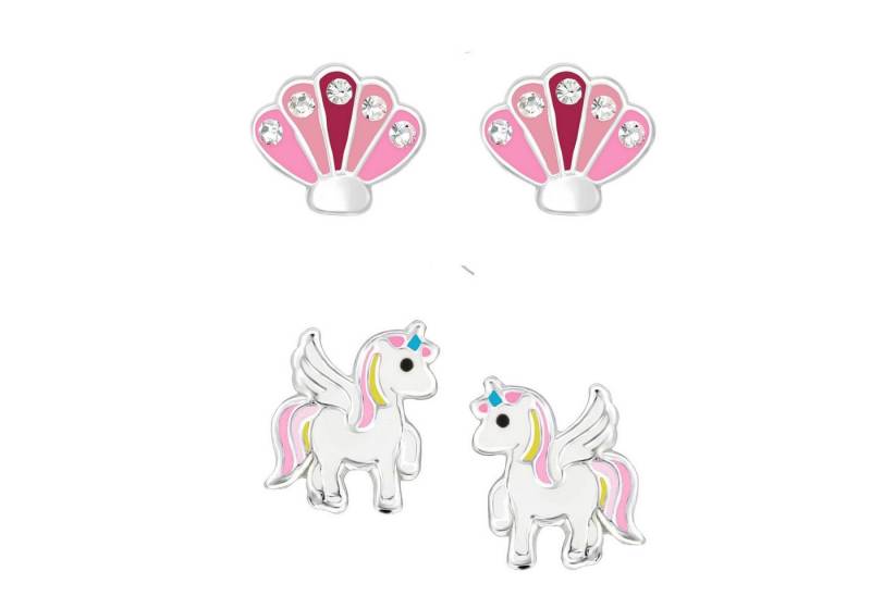 schmuck23 Ohrstecker-Set (Geschenkset, Set aus 2 Paar Ohrringen), Mädchen Kinderschmuck 4 x Silikonverschluß extra von schmuck23