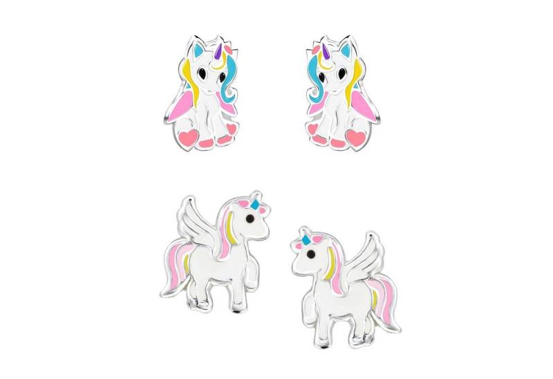 schmuck23 Ohrstecker-Set (Geschenkset, Set aus 2 Paar Ohrringen), Mädchen Kinderschmuck 4 x Silikonverschluß extra von schmuck23