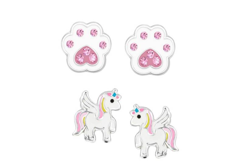 schmuck23 Ohrstecker-Set (Geschenkset, Set aus 2 Paar Ohrringen), Mädchen Kinderschmuck 4 x Silikonverschluß extra von schmuck23