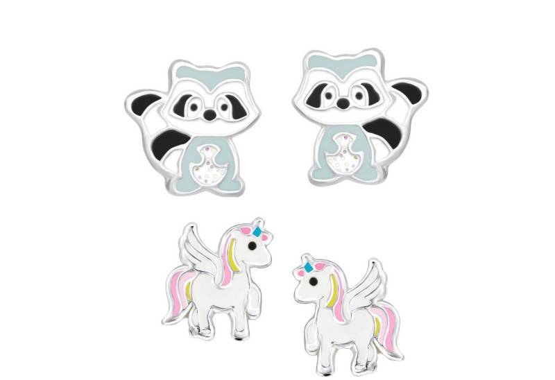 schmuck23 Ohrstecker-Set (Geschenkset, Set aus 2 Paar Ohrringen), Mädchen Kinderschmuck 4 x Silikonverschluß extra von schmuck23