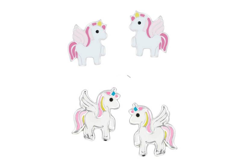 schmuck23 Ohrstecker-Set (Geschenkset, Set aus 2 Paar Ohrringen), Mädchen Kinderschmuck 4 x Silikonverschluß extra von schmuck23