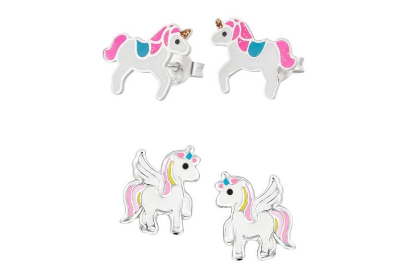 schmuck23 Ohrstecker-Set (Geschenkset, Set aus 2 Paar Ohrringen), Mädchen Kinderschmuck 4 x Silikonverschluß extra von schmuck23