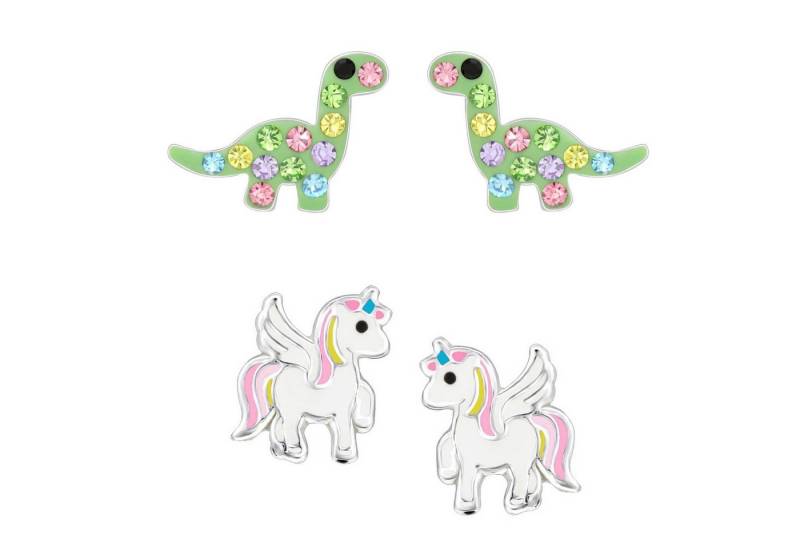 schmuck23 Ohrstecker-Set (Geschenkset, Set aus 2 Paar Ohrringen), Mädchen Kinderschmuck 4 x Silikonverschluß extra von schmuck23