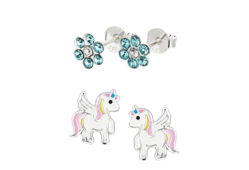 schmuck23 Ohrstecker-Set (Geschenkset, Set aus 2 Paar Ohrringen), Mädchen Kinderschmuck 4 x Silikonverschluß extra von schmuck23