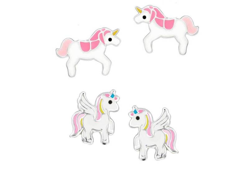 schmuck23 Ohrstecker-Set (Geschenkset, Set aus 2 Paar Ohrringen), Mädchen Kinderschmuck 4 x Silikonverschluß extra von schmuck23