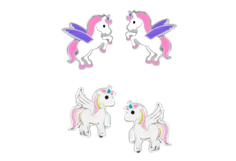 schmuck23 Ohrstecker-Set (Geschenkset, Set aus 2 Paar Ohrringen), Mädchen Kinderschmuck 4 x Silikonverschluß extra von schmuck23