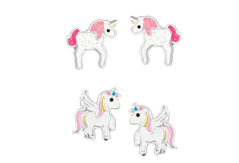 schmuck23 Ohrstecker-Set (Geschenkset, Set aus 2 Paar Ohrringen), Mädchen Kinderschmuck 4 x Silikonverschluß extra von schmuck23