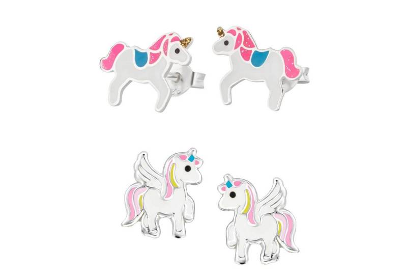 schmuck23 Ohrstecker-Set (Geschenkset, Set aus 2 Paar Ohrringen), Mädchen Kinderschmuck 4 x Silikonverschluß extra von schmuck23