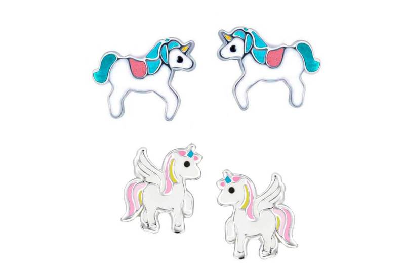 schmuck23 Ohrstecker-Set (Geschenkset, Set aus 2 Paar Ohrringen), Mädchen Kinderschmuck 4 x Silikonverschluß extra von schmuck23