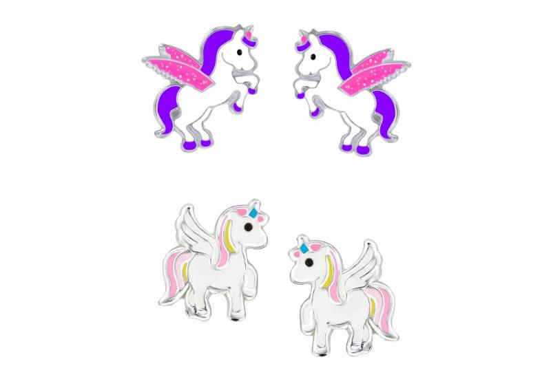 schmuck23 Ohrstecker-Set (Geschenkset, Set aus 2 Paar Ohrringen), Mädchen Kinderschmuck 4 x Silikonverschluß extra von schmuck23