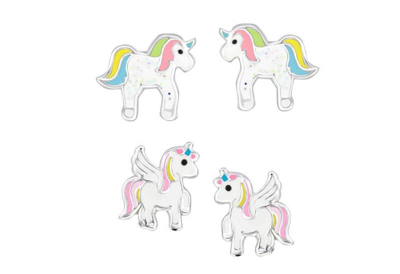 schmuck23 Ohrstecker-Set (Geschenkset, Set aus 2 Paar Ohrringen), Mädchen Kinderschmuck 4 x Silikonverschluß extra von schmuck23