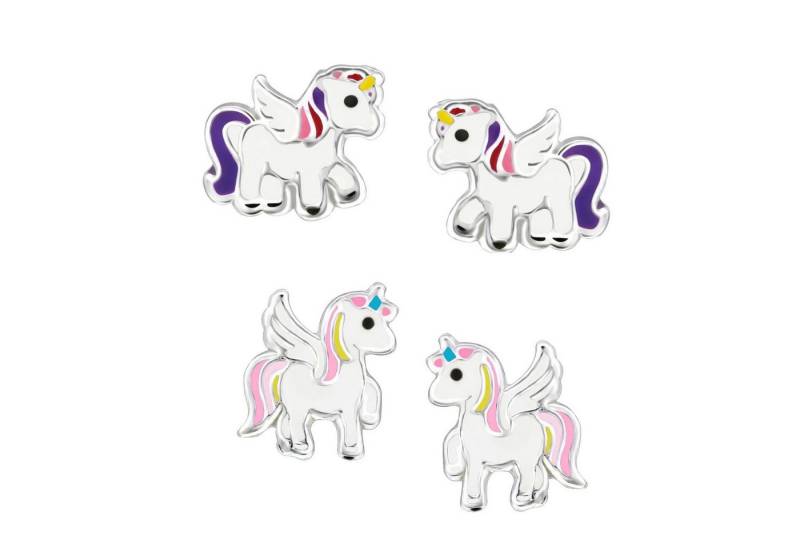 schmuck23 Ohrstecker-Set (Geschenkset, Set aus 2 Paar Ohrringen), Mädchen Kinderschmuck 4 x Silikonverschluß extra von schmuck23