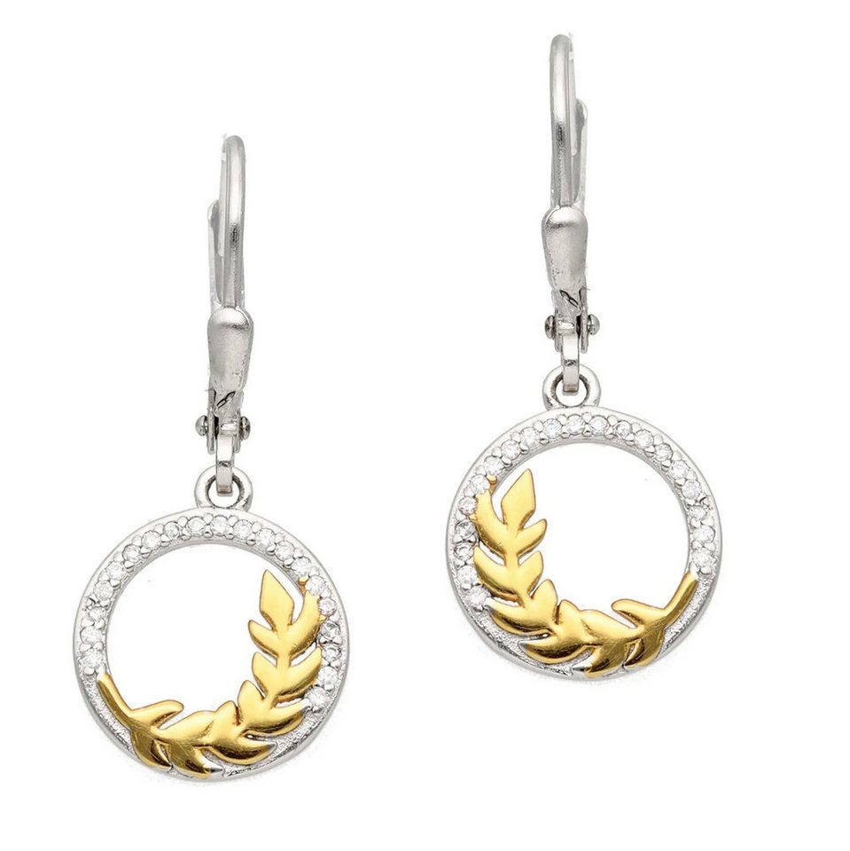 schmuck23 Ohrstecker-Set Ohrringe Blatt gold 925 Silber (Geschenkset), Sterling Silber Silberschmuck von schmuck23