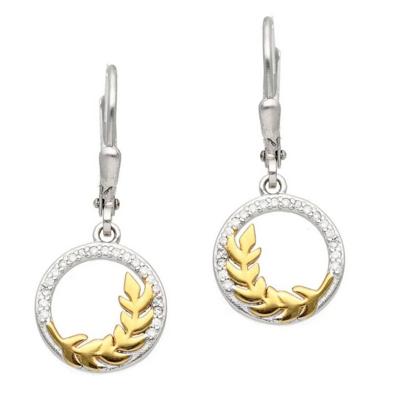 schmuck23 Ohrstecker-Set Ohrringe Blatt gold 925 Silber (Geschenkset), Sterling Silber Silberschmuck von schmuck23