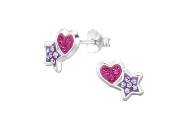 schmuck23 Ohrstecker-Set Ohrringe Stern 925 Silber Kinder Damen (Geschenkset), für sicheren und sanften Halt mit 2 x Silikonverschluß zusätzlich von schmuck23