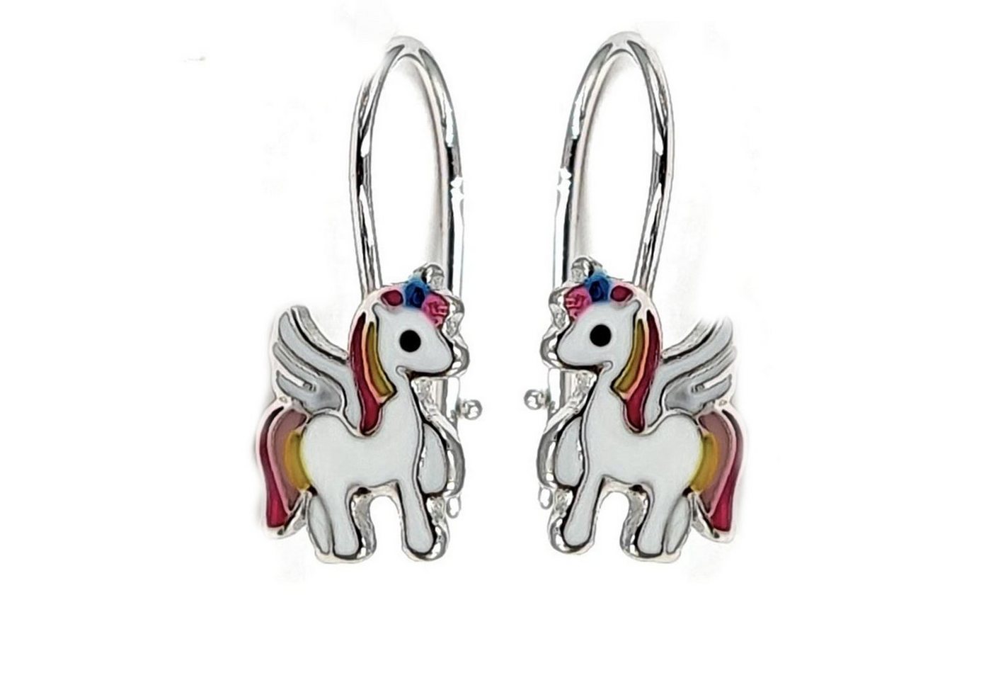 schmuck23 Paar Ohrhänger Kinder Ohrringe Einhorn 925 Silber, Kinder Mädchen Schmuck Pferd Sterling Silber von schmuck23