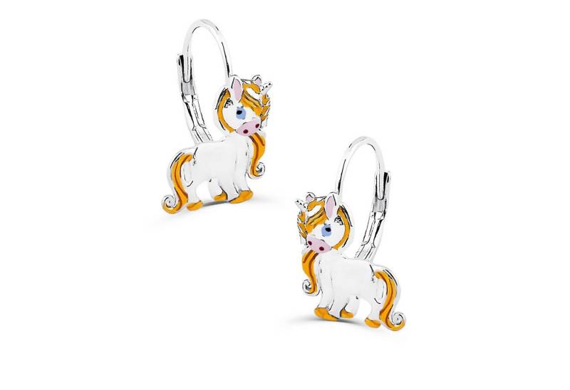 schmuck23 Paar Ohrhänger Kinder Ohrringe Einhorn Pferd 925 Silber Mädchen, Mädchen Kinderschmuck echte Silberohrringe von schmuck23