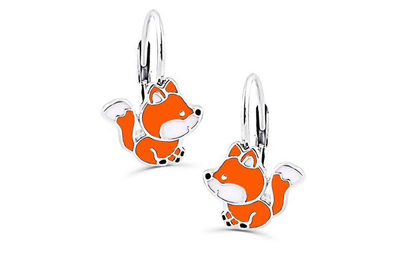 schmuck23 Paar Ohrhänger Kinder Ohrringe Fuchs 925 Silber Mädchen, Mädchen Kinderschmuck echte Silberohrringe von schmuck23