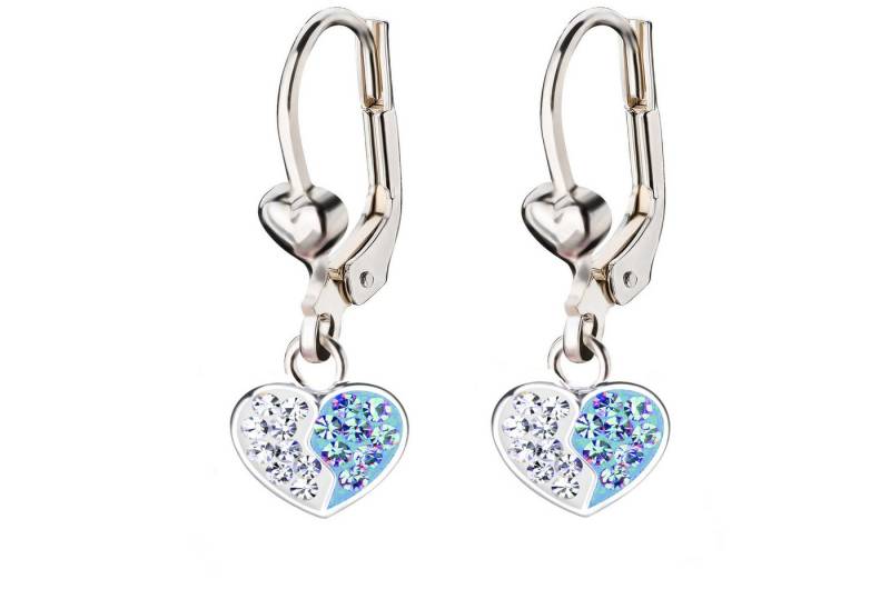 schmuck23 Paar Ohrhänger Kinder Ohrringe Herz Kristalle 925 Silber, Kinderohrringe Kinderschmuck von schmuck23