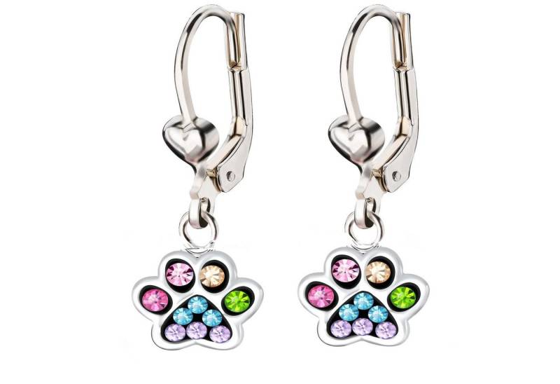 schmuck23 Paar Ohrhänger Kinder Ohrringe Kristall Pfote 925 Silber, Sterling Silber von schmuck23