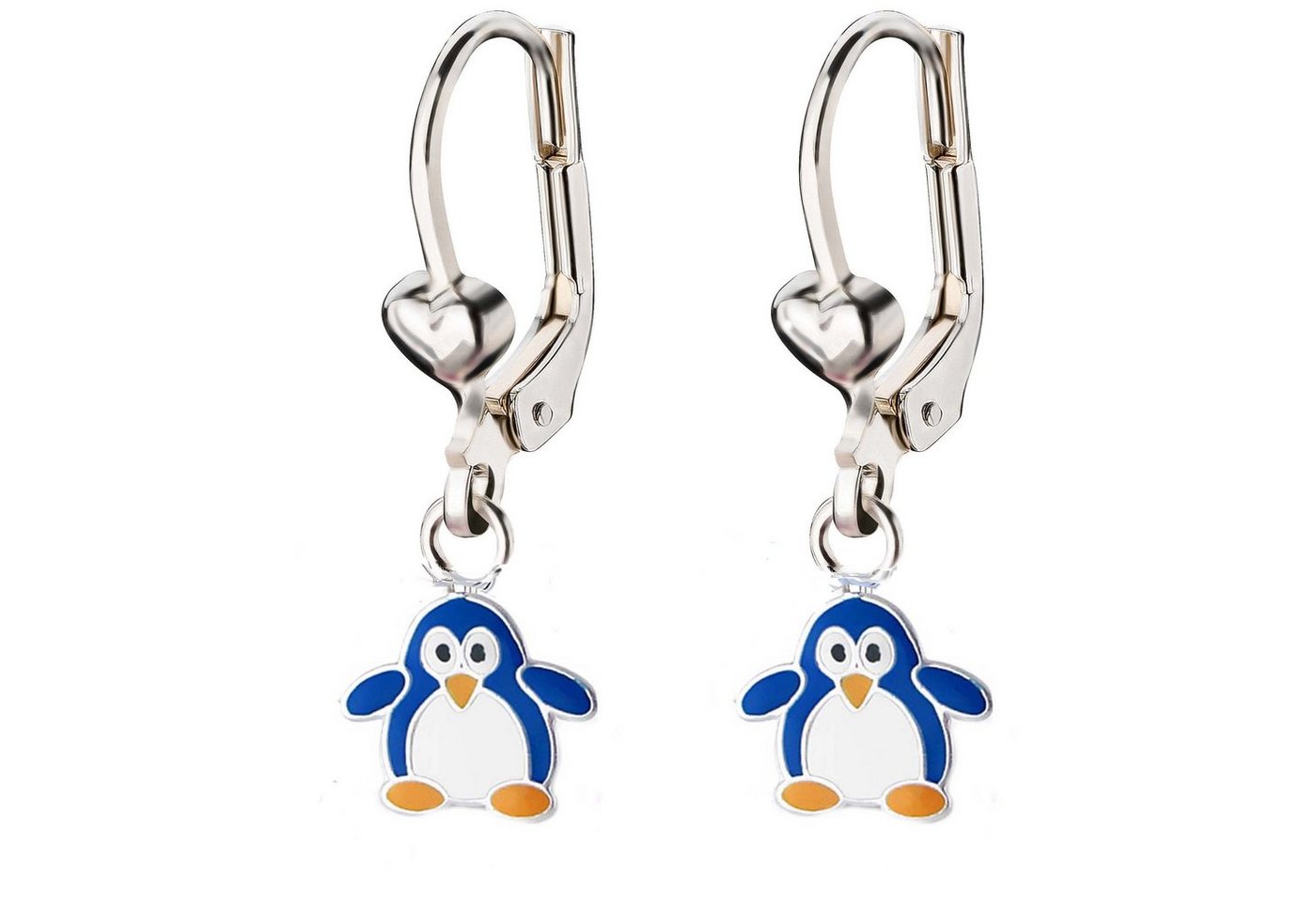 schmuck23 Paar Ohrhänger Kinder Ohrringe Pinguin 925 Silber Mädchen, Mädchen Kinderschmuck echte Silberohrringe von schmuck23